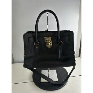 Michael Kors Hamilton Black Leather Crossbody/Tote